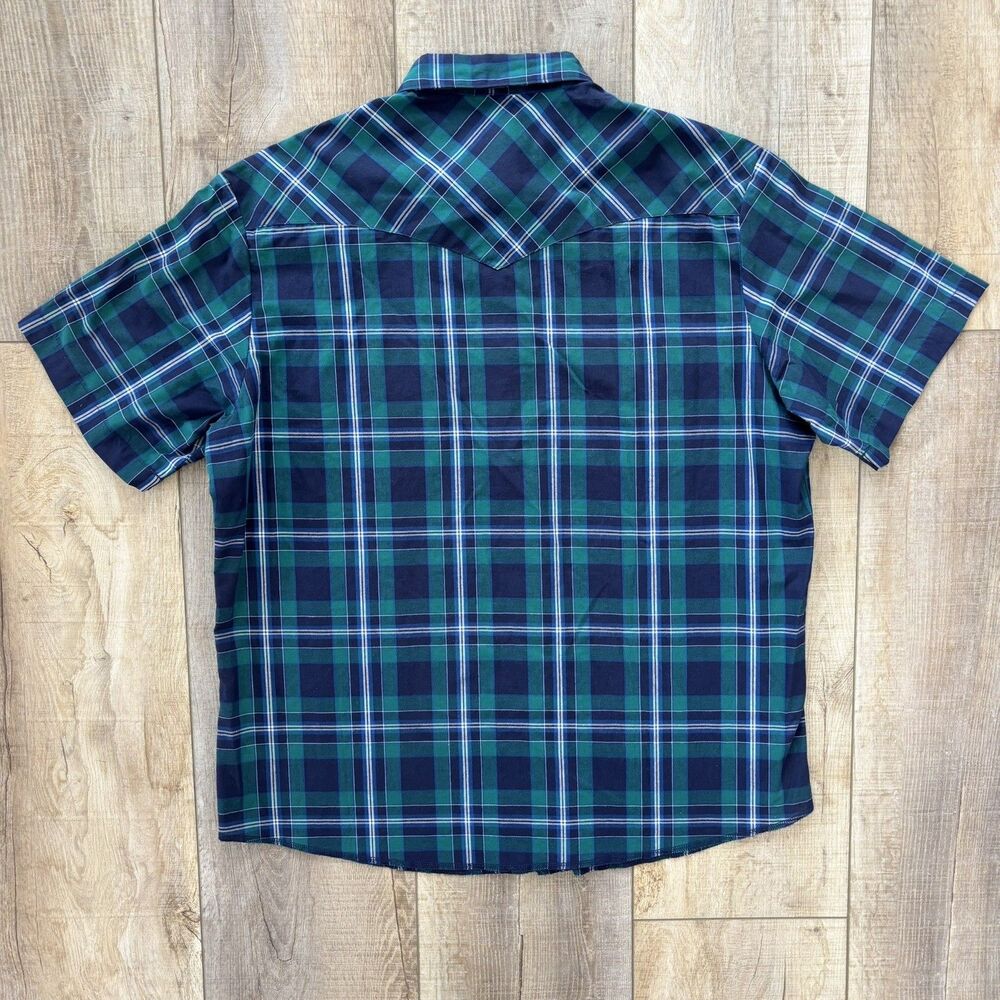 Wrangler Mens Pearl Snap Western Shirt Size XL Rodeo Cowboy Ranch Festival Plaid - Picture 6 of 10